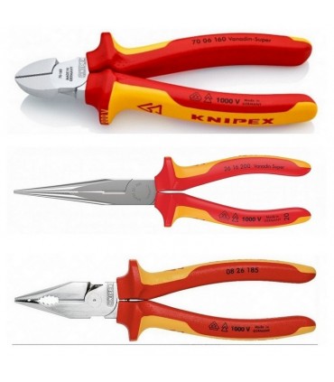 Wera 9784 Özel Kesim Sünger Knipex VDE İzole Pense Set 1 3P 05150184001