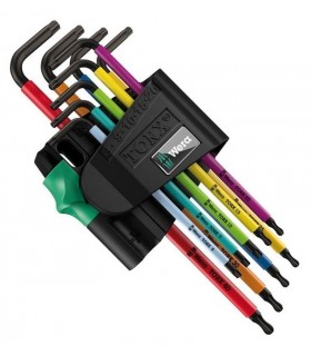 Wera 967/9 SPKL Delikli Torx BO Renkli Topbaş Mıknatıslı Alyan Seti Kısa 05024335001