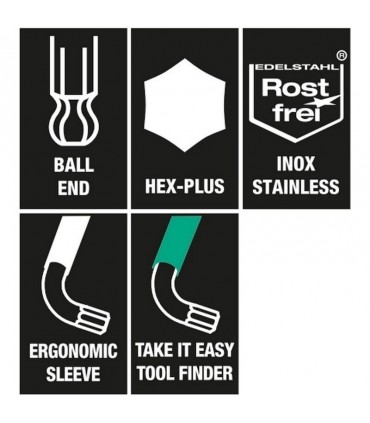 Wera 950/9 SPKL HexPlus Topbaş Renkli Alyan Seti Imperyal 05022640001