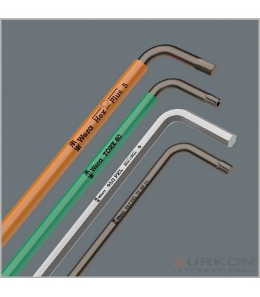 Wera 950/9 PKS HexPlus Krom Topbaş Alyan Kısa Set 05133163001