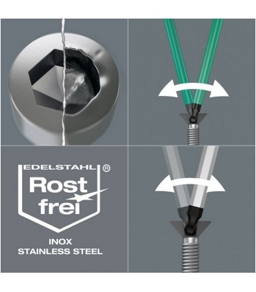 Wera 950/9 PKS HexPlus Krom Topbaş Alyan Kısa Set 05133163001