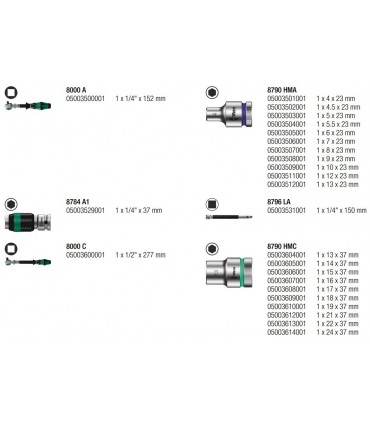 Wera 8100 SA SC2 Zyklop Cırcır Lokma Bits Seti 05160785001