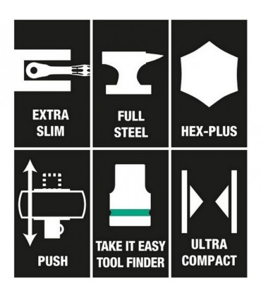 Wera 8100 SA7 Zyklop Cırcır 1/4" Lokma Bits Seti 05004017001