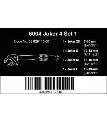 Wera 6004 Joker Cırcırlı Kurbağacık Seti 4P 05020110001