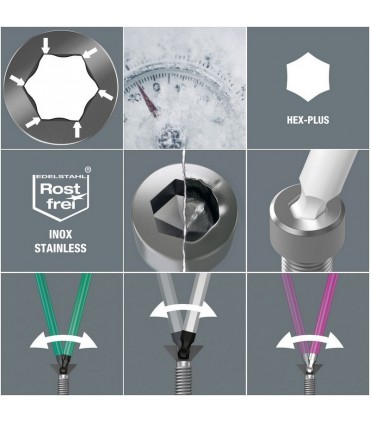 Wera 3950 SPKL Renkli Alyan Anahtar Topbaş Hexplus 8mm 05022667001