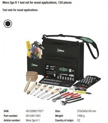 Wera 2go H1 Ağaç İşleri Alet Seti 05134011001