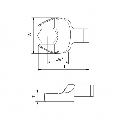 GAV 7416-22W 22mm Spigot Açık Ağız Geçmeli Tork Ucu 22mm
